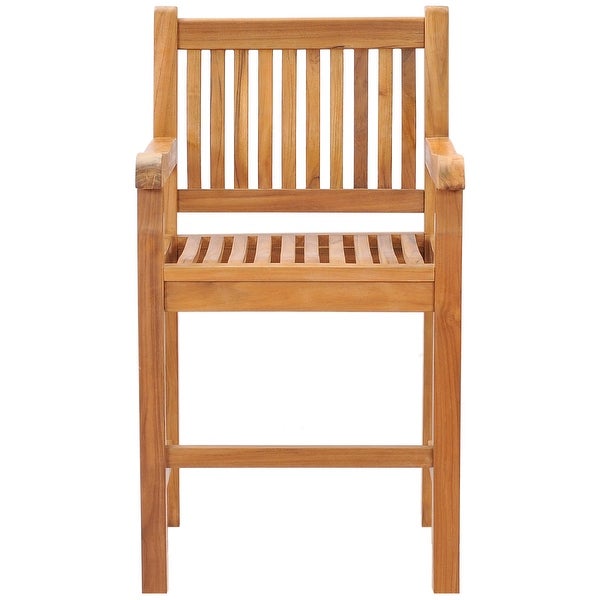 Teak Wood Elzas Counter Stool with Arms