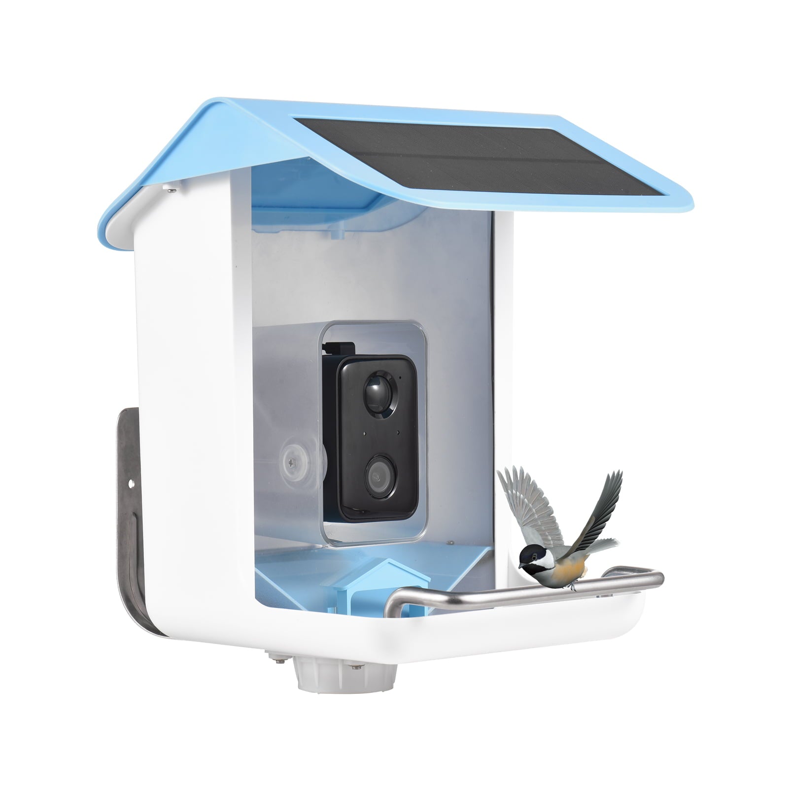 Anself Solar Smart Bird Feeder with Camera 1080HD Night Vision Camera AI Recognition Bird Species Feeder with APP Connection Auto Capture Bird Videos