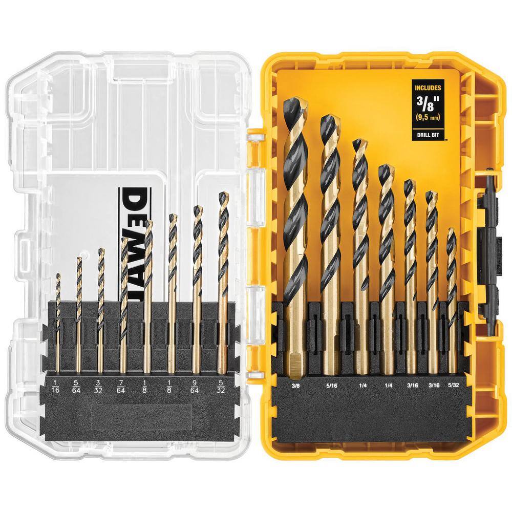 DW Black and Gold Twist Drill Bit Set (15-Piece) DWA1195