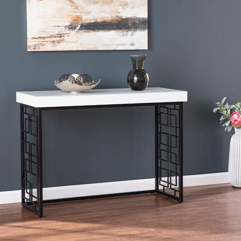 Mavden Black and White Console Table