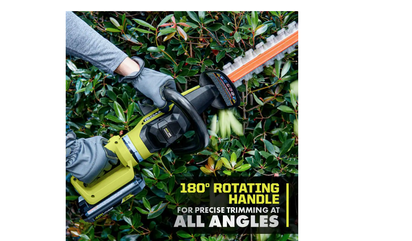 RYOBI RY40640VNM 40V HP Brushless 26 in. Cordless Battery Hedge Trimmer with 2.0 Ah Battery and Charger