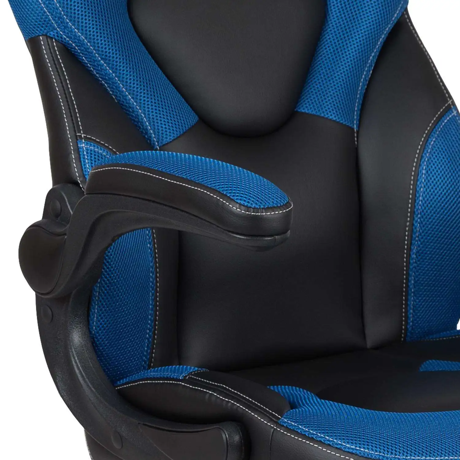 X10 Black/Blue Leather/Mesh Office Chair