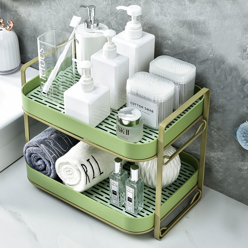 2-Tier Multi-Functional Storage Organizer With Removable Drain Tray， Green