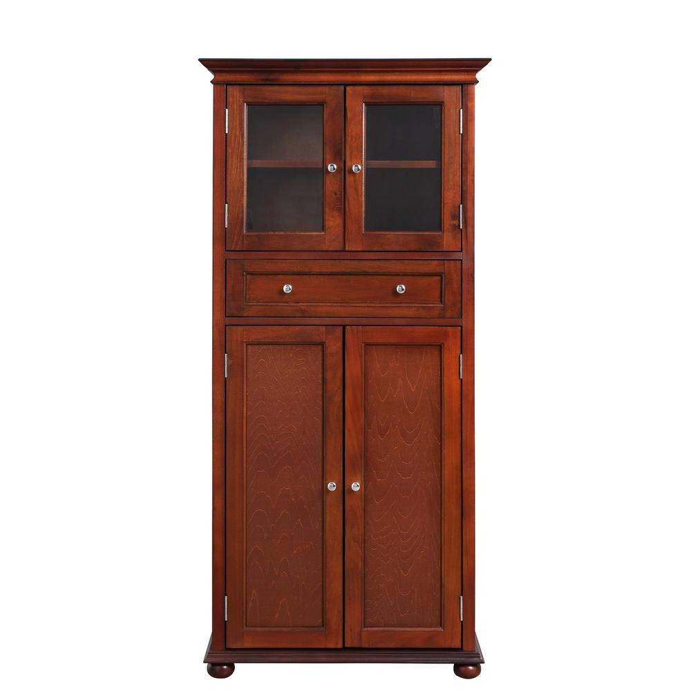 Home Decorators Collection Hampton Harbor 25 in. W 4-Door Tall Cabinet in Sequoia BF-22673-SQ