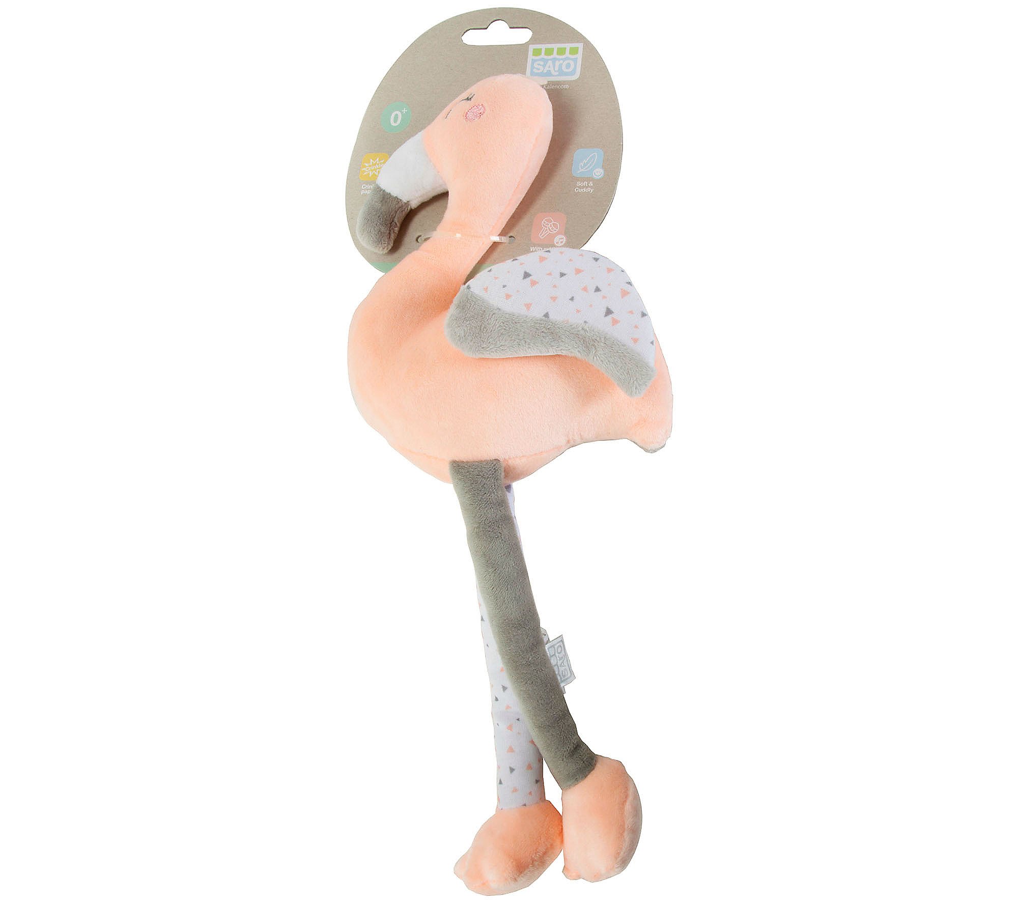 Saro By Kalencom Long Legs Flamingo Plush Sensory Toy