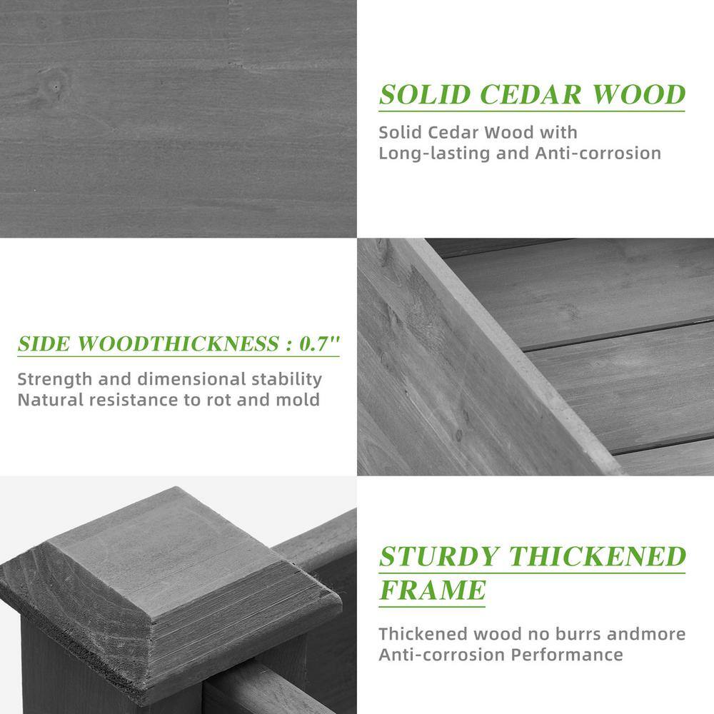 Tunearary Wooden Raised Garden Planter Bed Kit Planter Box for Vegetables Flowers Herbs with Drainage Holes T1039HZ04