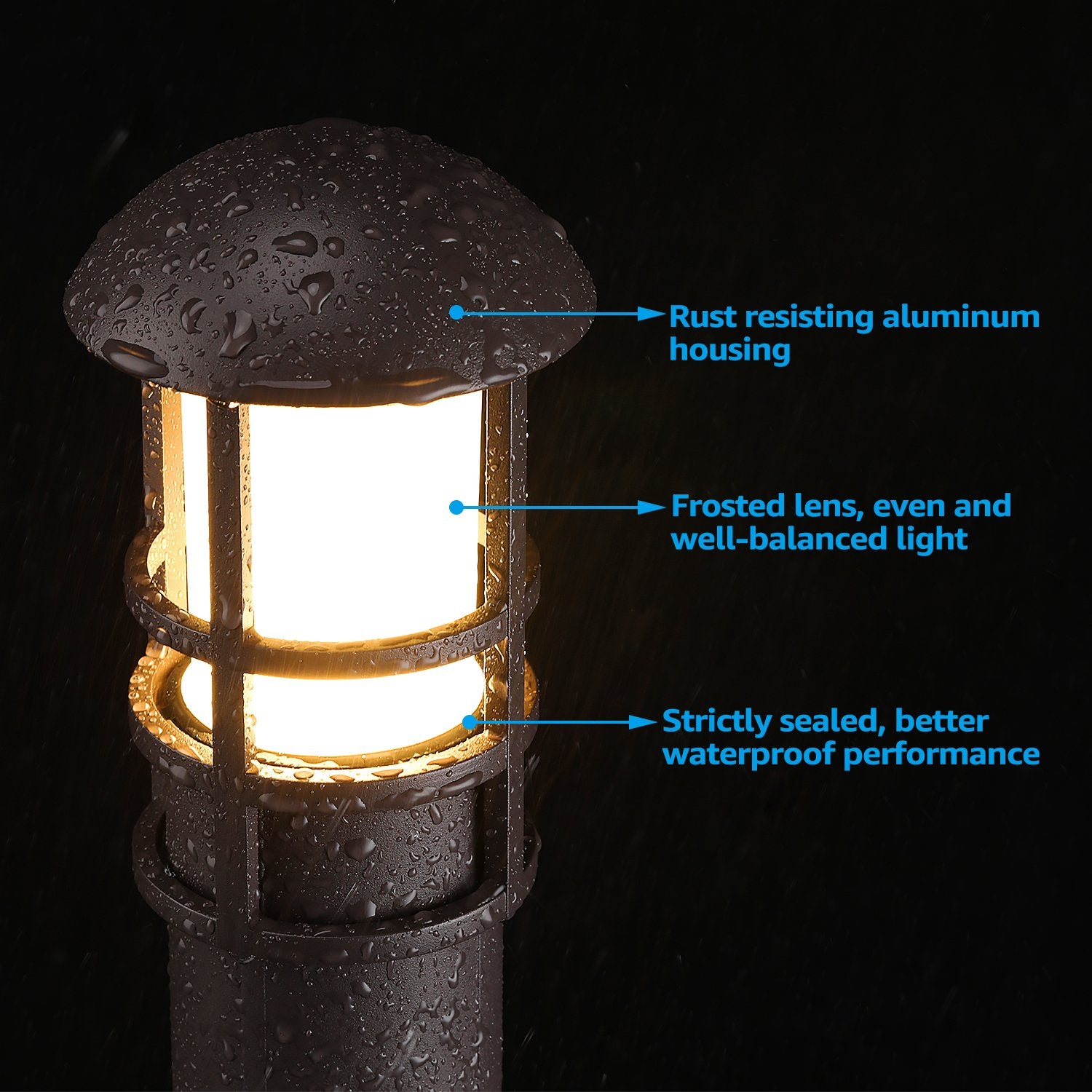 LEONLITE 12 Pack 3W LED Landscape Light， Waterproof， 12V Low Voltage， 3000K Warm White， Aluminum Housing with Ground Stake， 5 Years Warranty， for Outdoor Pathway， Lawn Path， Garden Yard