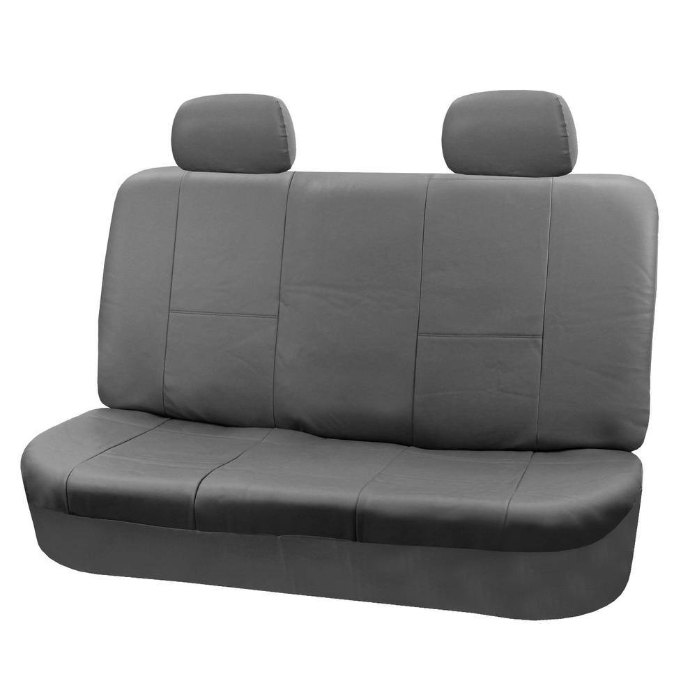 FH Group PU Leather 47 in. x 23 in. x 1 in. Full Set Seat Covers DMPU001SDGRY114