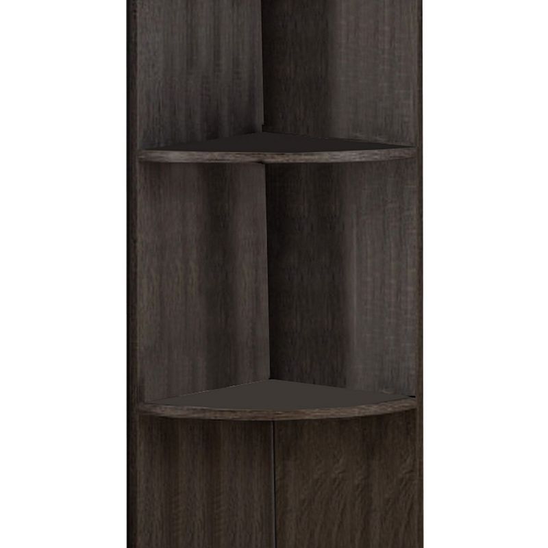 Wooden Corner Display Cabinet， Brown