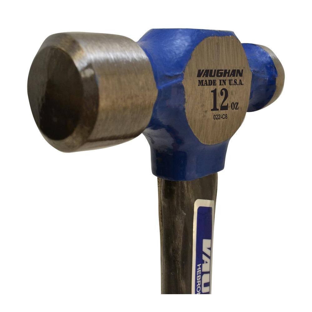 Vaughan 12 oz. Steel Ball Pein Hammer with 13 in. Fiberglass Handle FS2012