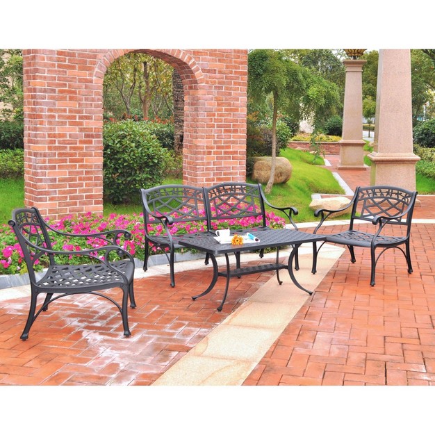 Sedona 4pc Outdoor Conversation Set Black Crosley