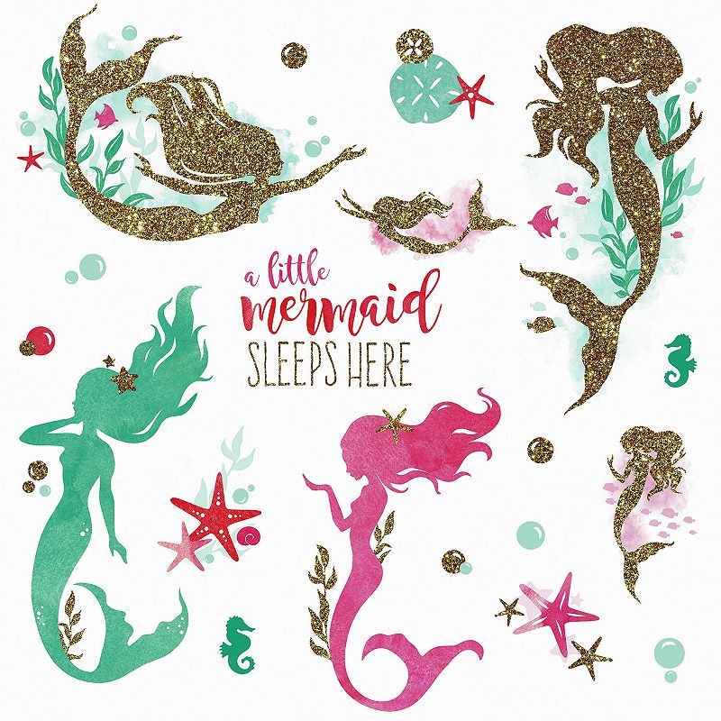 RoomMates Mermaid Glitter Wall Decals