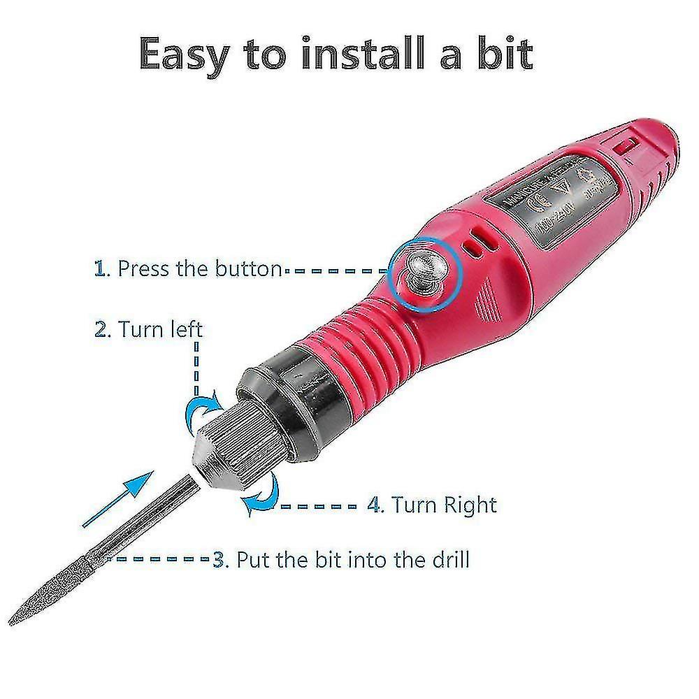 Electric Nail Drill Machine Filer Kit Rotary Carver Nail Polish Machine Set With 6 Acrylic Gel Remover Pedicure Tools Nail Art
