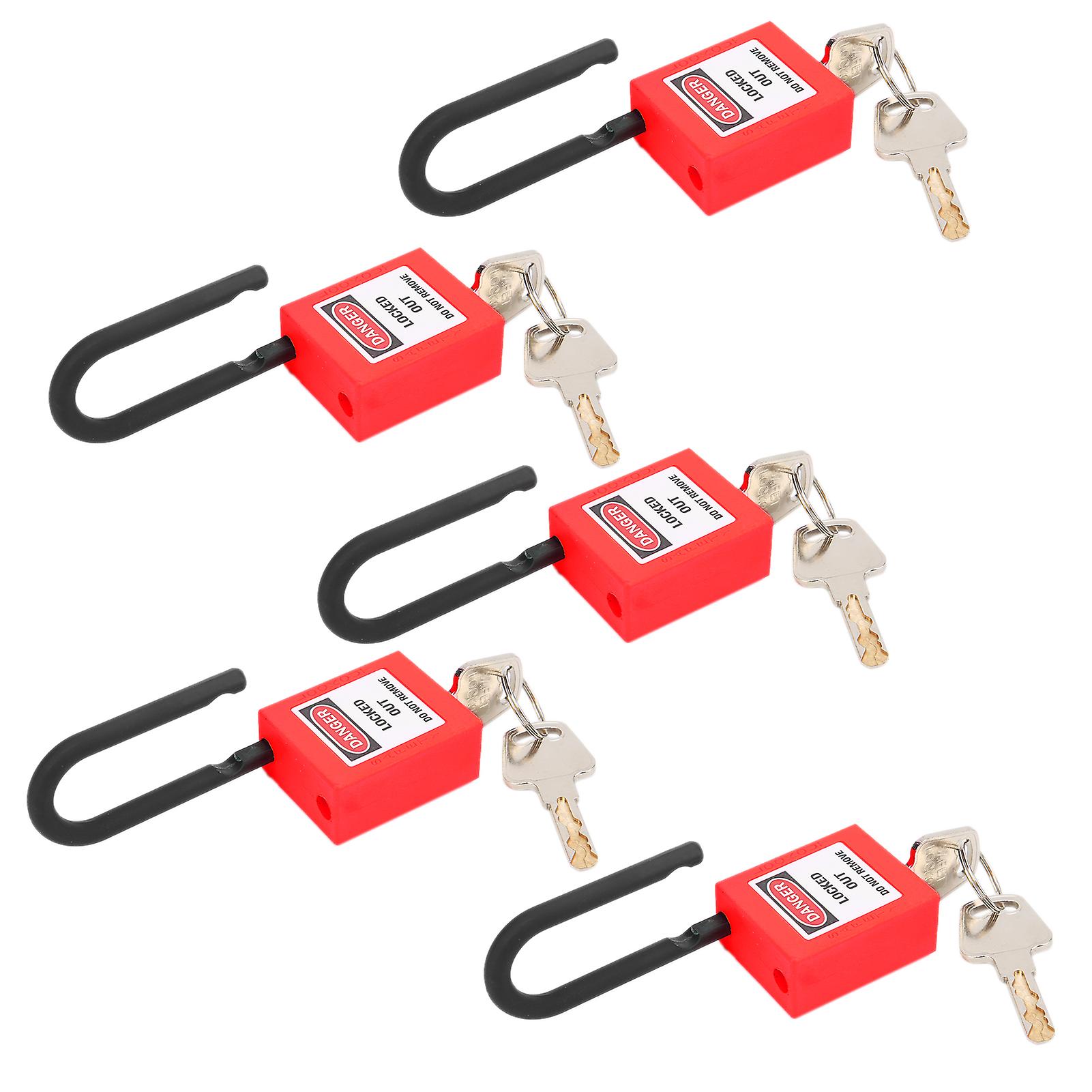 5 Sets Lockout Lock 38mm Nylon Engineered Dustproof Security Padlock For Industrial Sitered