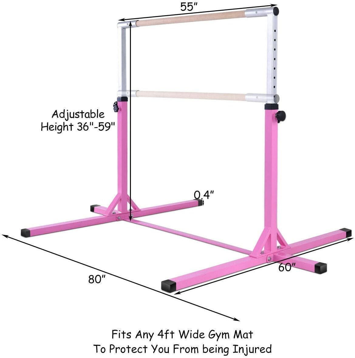 Costzon Junior Training Bar with 4ft Gymnastics Mat