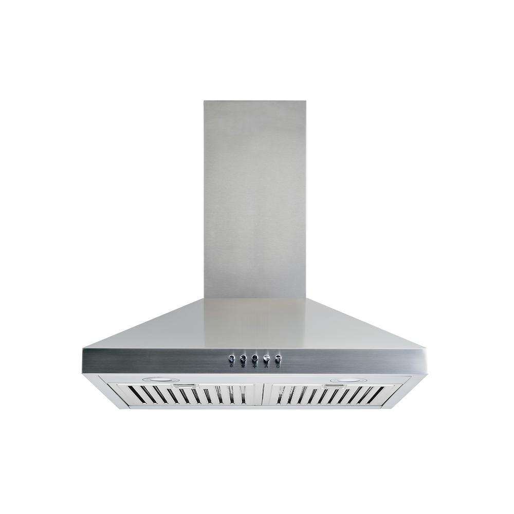 Winflo 30 in Convertible Wall Mount Range Hood in Stainless Steel with Stainless Steel Baffle Filters