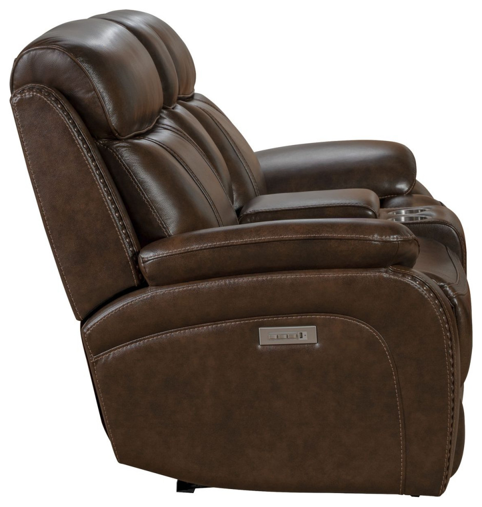 BarcaLounger Sandover Power Reclining Console Loveseat   Chocolate   Contemporary   Loveseats   by Unlimited Furniture Group  Houzz