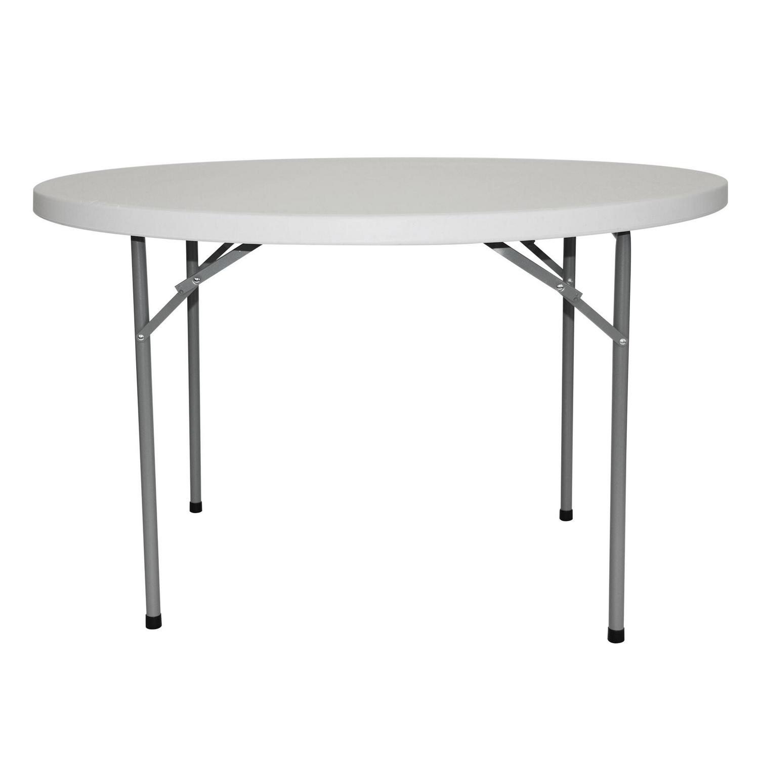 Rhino Plastic Table  48 Round  White Granite