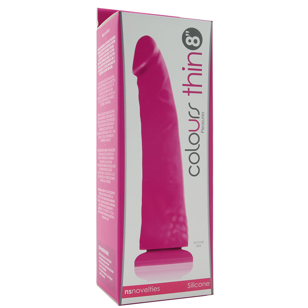 Colours Thin Pleasures 8 Inch Silicone Dildo in Purple