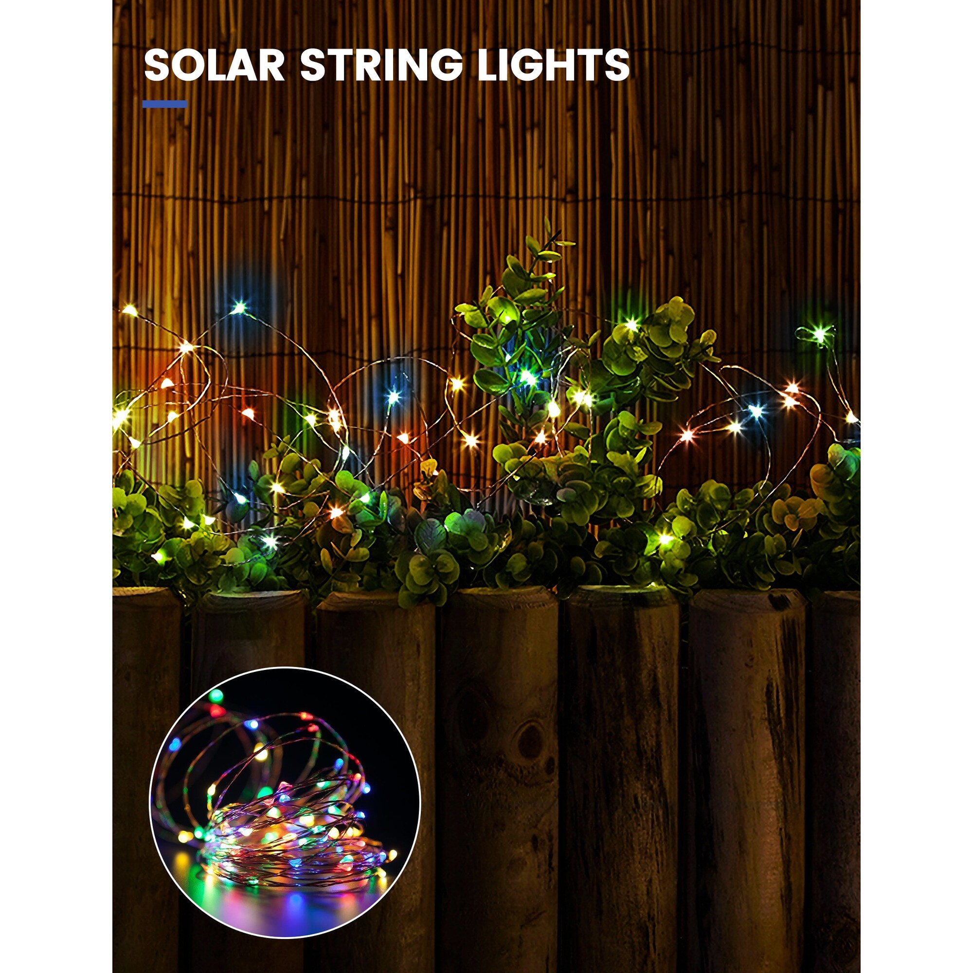 100 Light 33 ft. Indoor/Outdoor  Multicolor Solar Power Integrated LED String Light - 33 ft. Shopping - The Best Deals on String Lights | 41742445