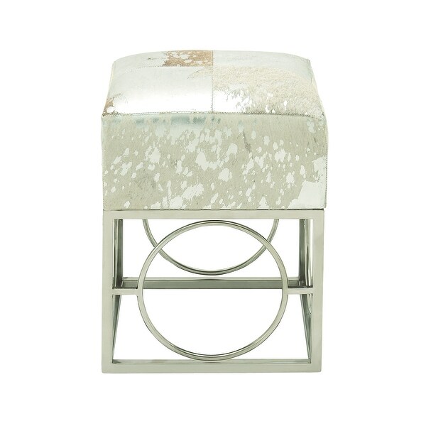 Contemporary 22 Inch Cushioned Stainless Steel Stool by Studio 350