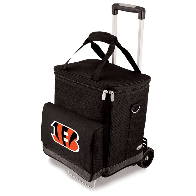 Nfl Cincinnati Bengals Cellar Six Bottle Wine Carrier And Cooler Tote With Trolley