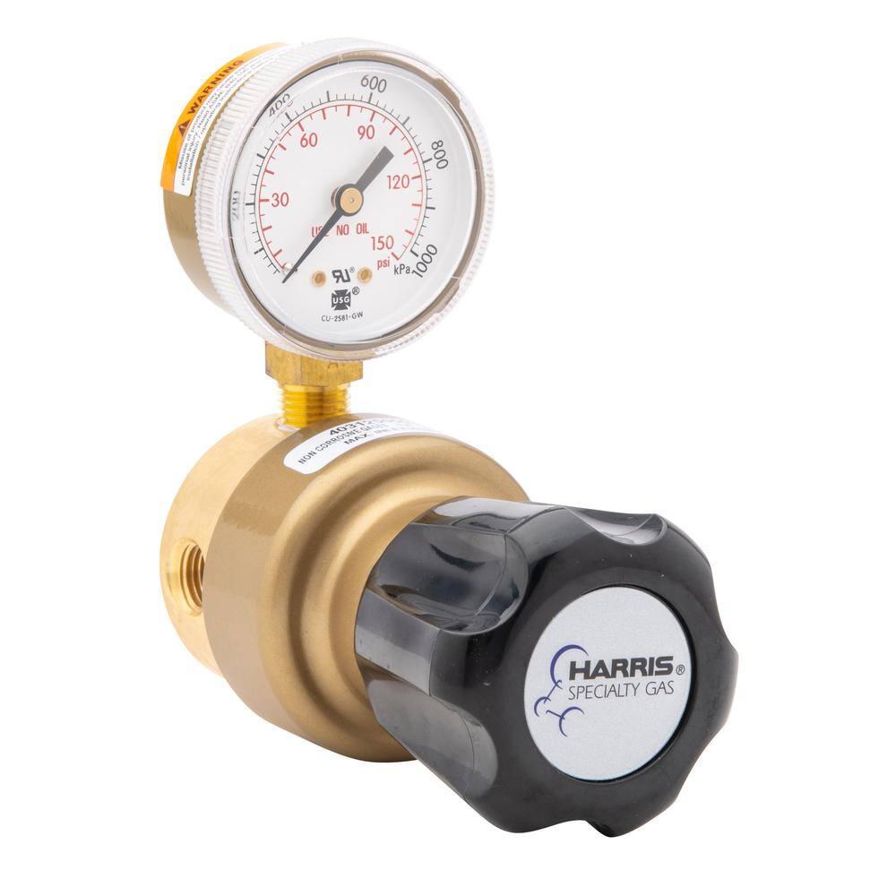 Harris 14 in. Model 403 General Purpose Brass Nitrogen Argon Carbon Dioxide Line Regulator 0-125 PSIG 403125000D