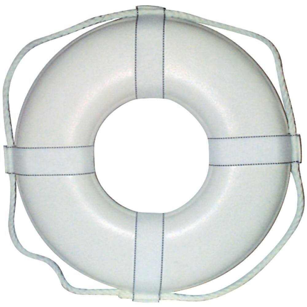 Jim-Buoy 20 in. Closed Cell Foam Life Ring with Webbing Straps in White GW-20