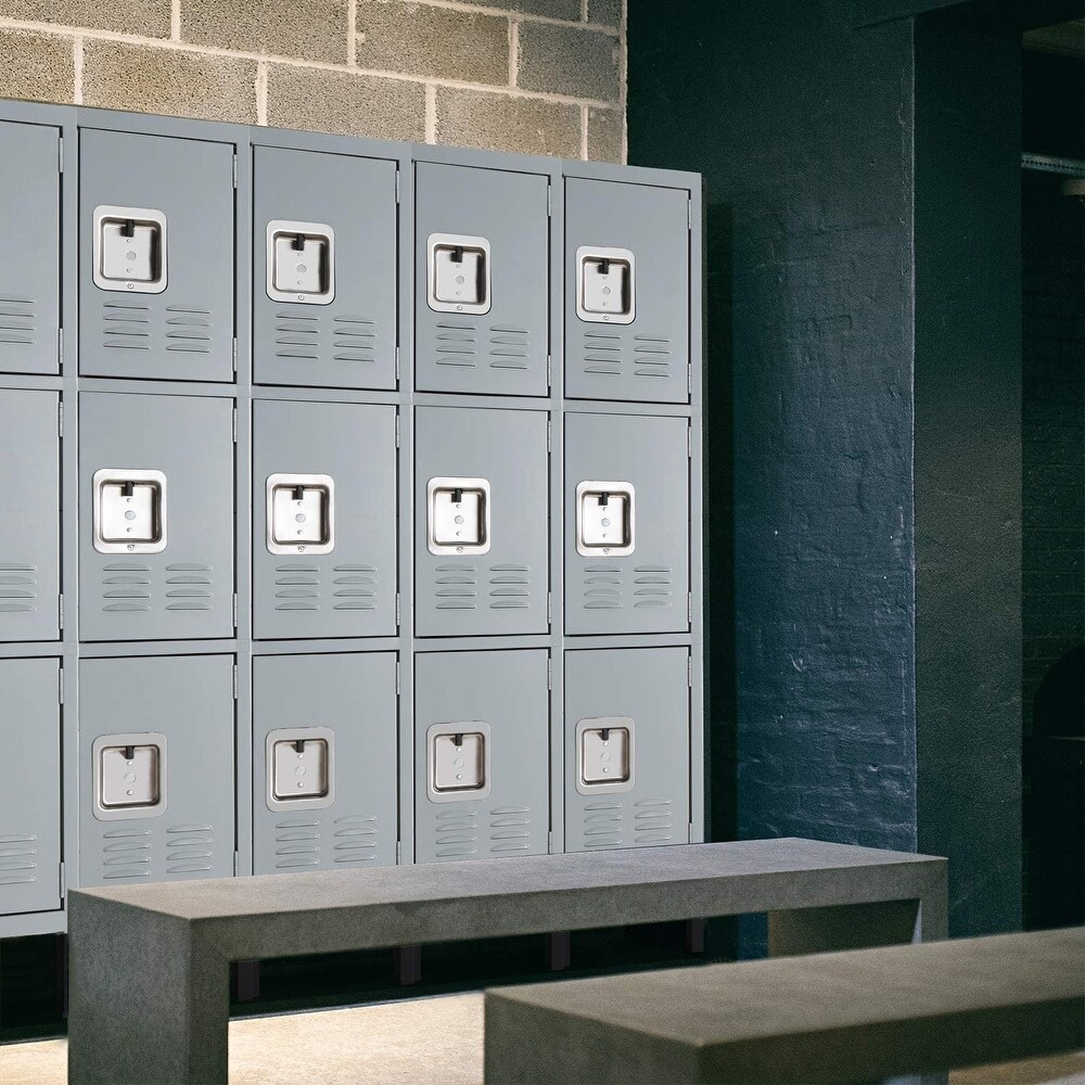 Suncrown 3 Tier Metal Lockers for School Office Gym Metal Storage