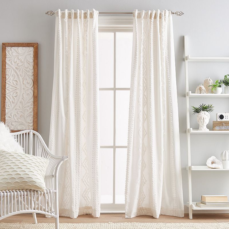 Peri Cut Geo Backtab 2-panel Window Curtain Set