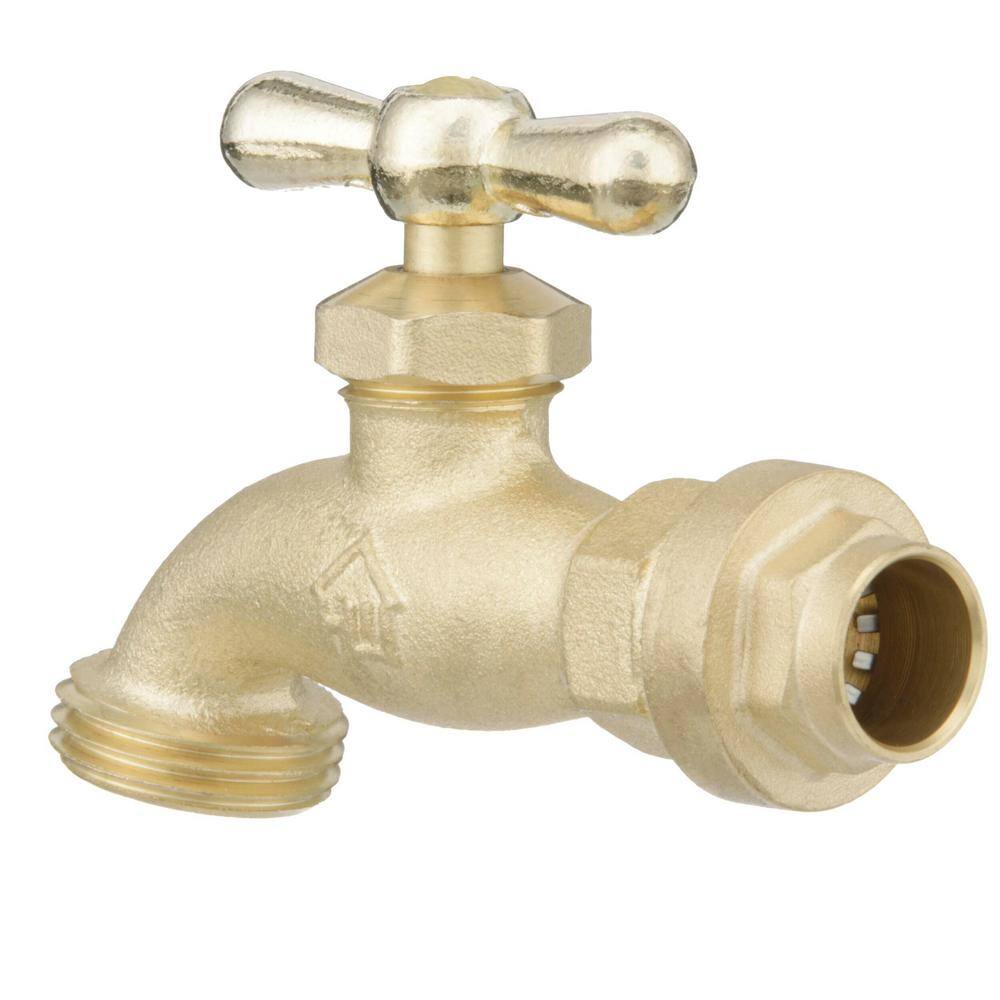 GripWerks 12 in. Push-Fit x 34 in. MHT Brass Hose Bibb Valve P180-8-12