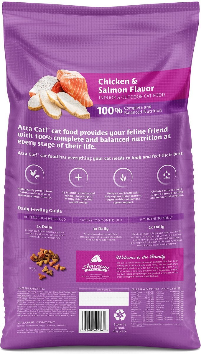 Atta Cat Chicken and Salmon Flavor Dry Cat Food