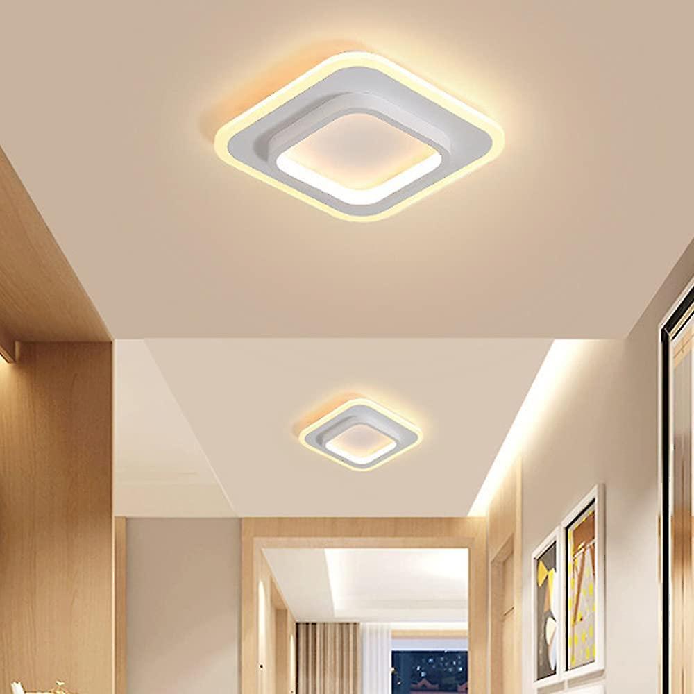 White Square Light Fixture Easy Fashion Nordic Style LED Ceiling Light for Balcony Kitchen Ceiling L