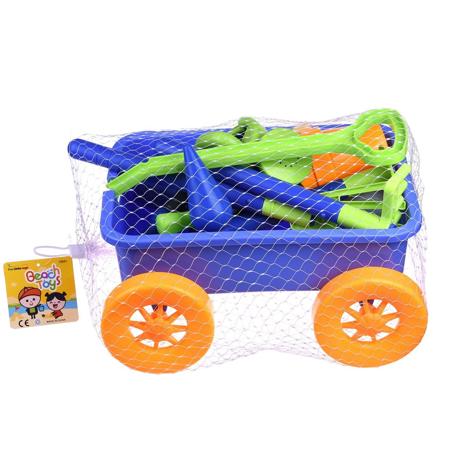 Kid's Garden Tool Toys Set， Beach Sand Toy， Kids Outdoor Toys， Gardening Backyard Tool Set Wagon Other Garden Tools- 16 PCs F-132