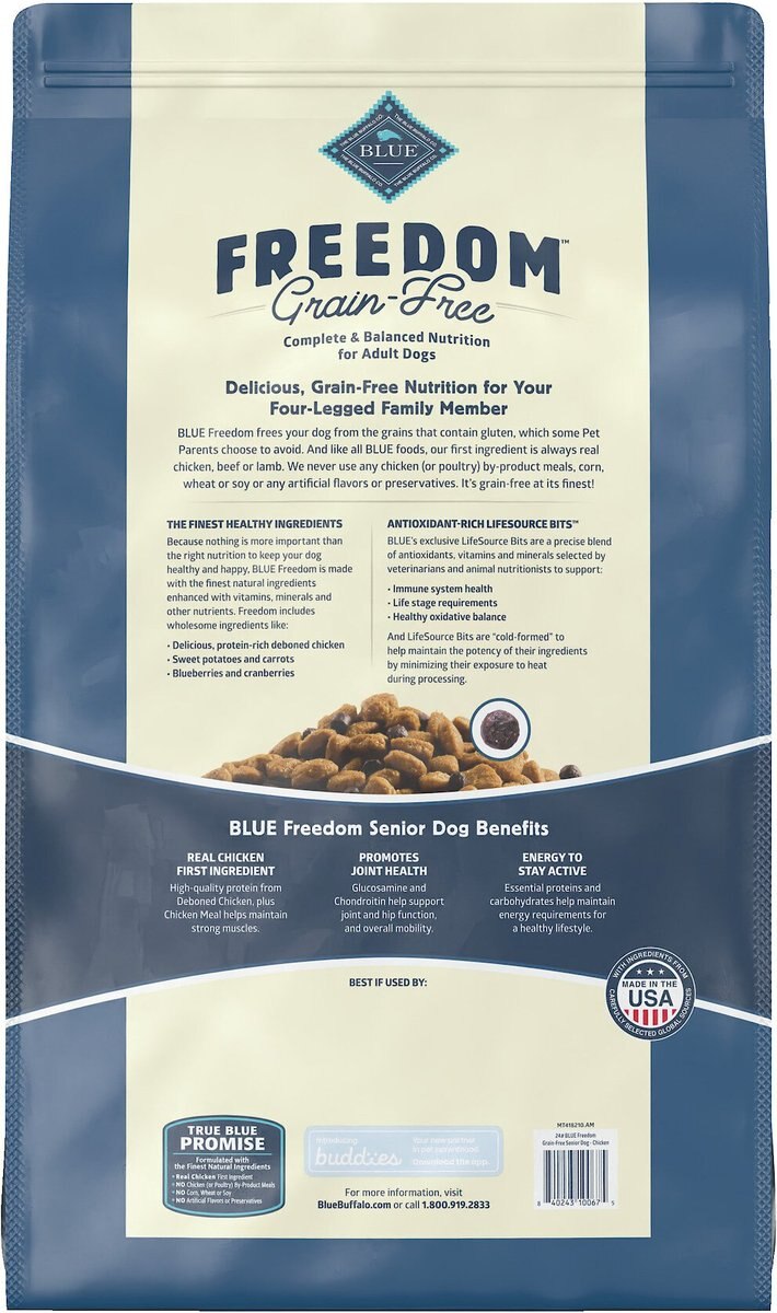 Blue Buffalo Freedom Senior Chicken Recipe Grain-Free Dry Dog Food