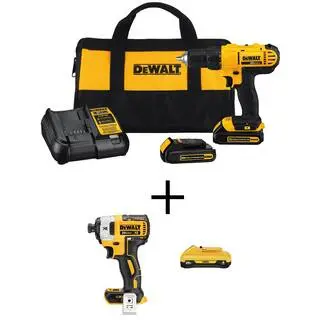 DEWALT 20V MAX Cordless 12 in. DrillDriver 14 in. Impact Driver (2) 20V 1.3Ah Batteries (1) 20V 4.0Ah Battery  Charger DCD771C2WDCF887