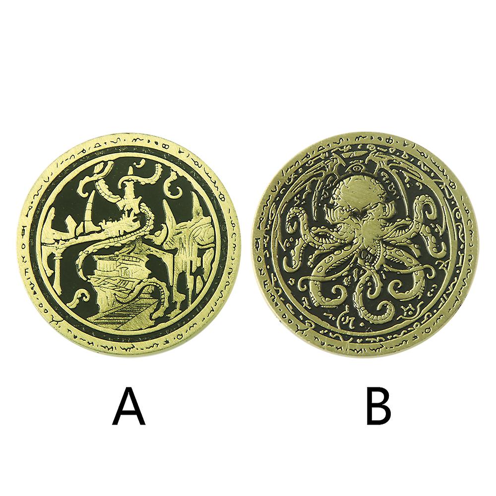 Cthulhu Mythos Necronomicon Coin Keychain Horror Story Demon Hunter Metal Coin Prop Accessories Collection Jewelry，double Sided Coin5