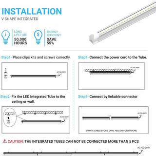 Viribright 210-Watt 96 in. Equivalent Linear T8 Tube LED Tubular Bulb (Frosted) (6000K) (10-Pack) 519021