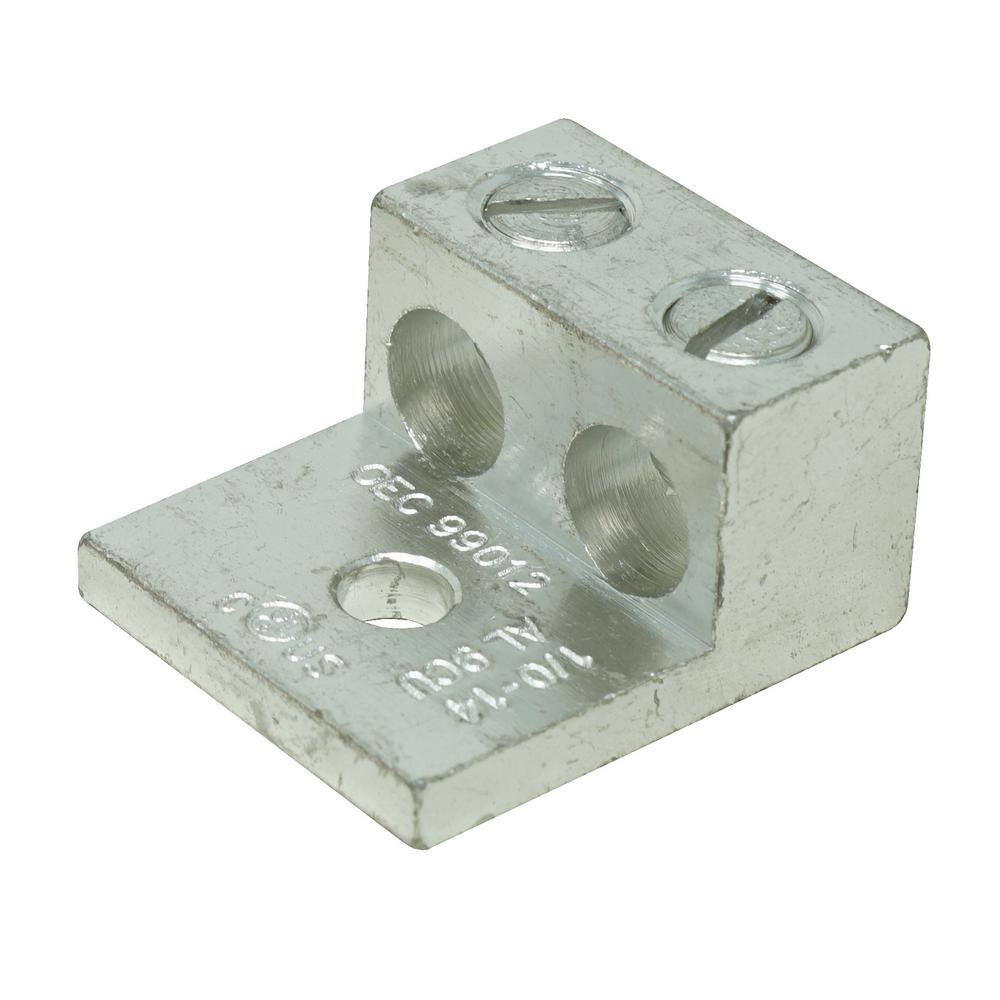 Southwire #14 SOLSTR - #10 STR Dual Rated Mechanical Lug with Single 14 in. Hole Mount (2-Pack) 65180640