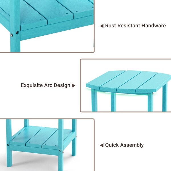 2Tier Adirondack Side Table，Outdoor End Tables HDPE AllWeather Resistant