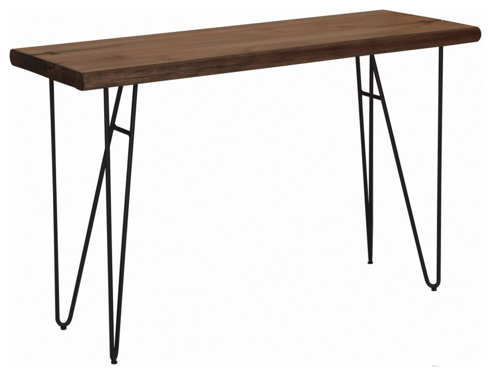 Mid Century Console Table  Hairpin Legs With Thick MDF Top  Gunmetal  ampHoney   Midcentury   Console Tables   by Decor Love  Houzz