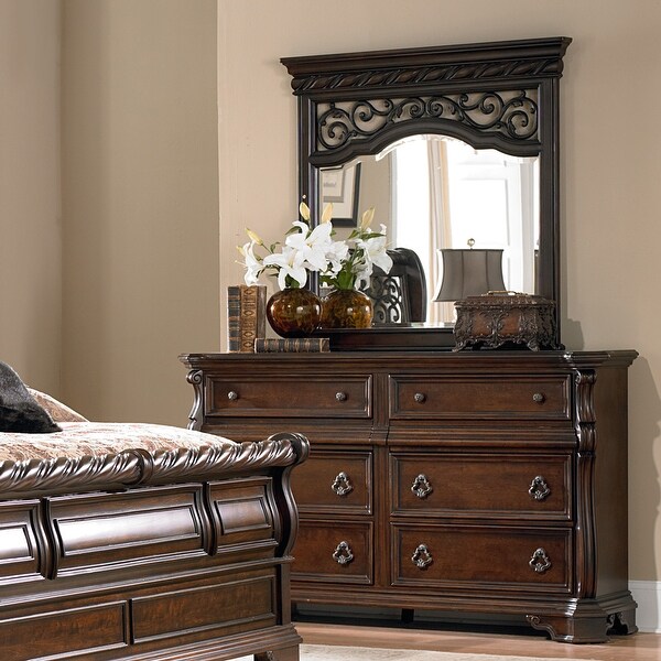 Gracewood Hollow Arbor Place Brownstone Dresser and Mirror - - 20689411