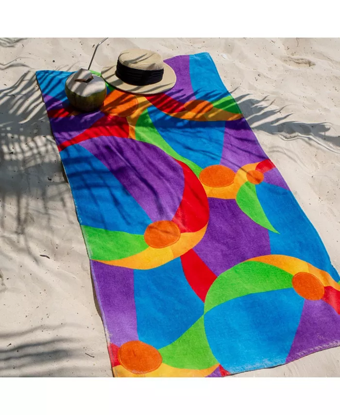 Arkwright Home Velour Printed Beach Towel (Beach Themed Design Options) 30x60 in. Soft Cotton