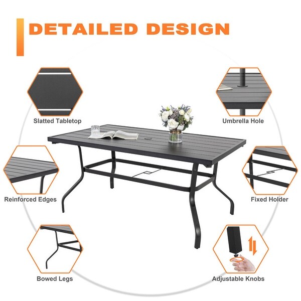 Outdoor 7Piece Dining Set，Textilene Fabric，Powdercoated Iron Frame