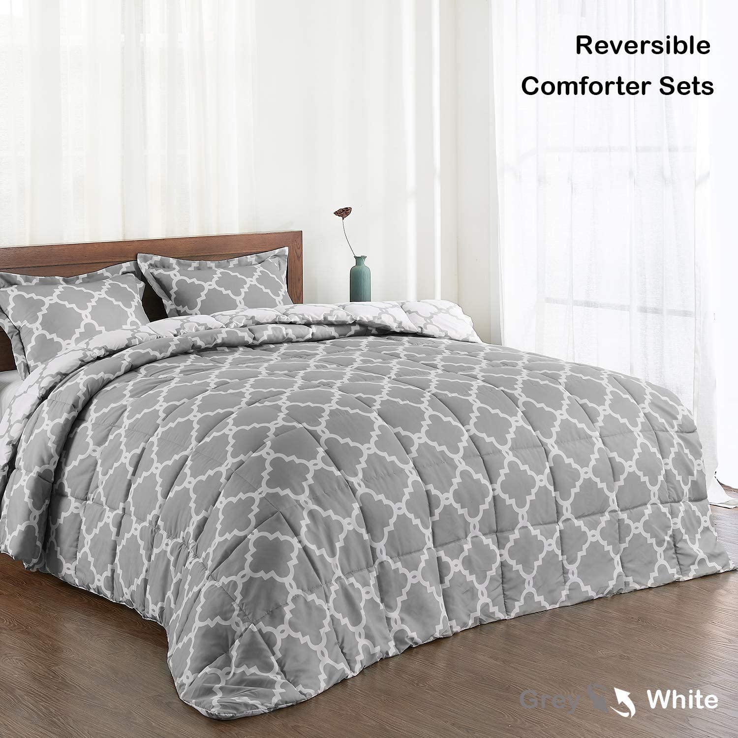 Down Alternative Reversible 3 pcs Comforter Set