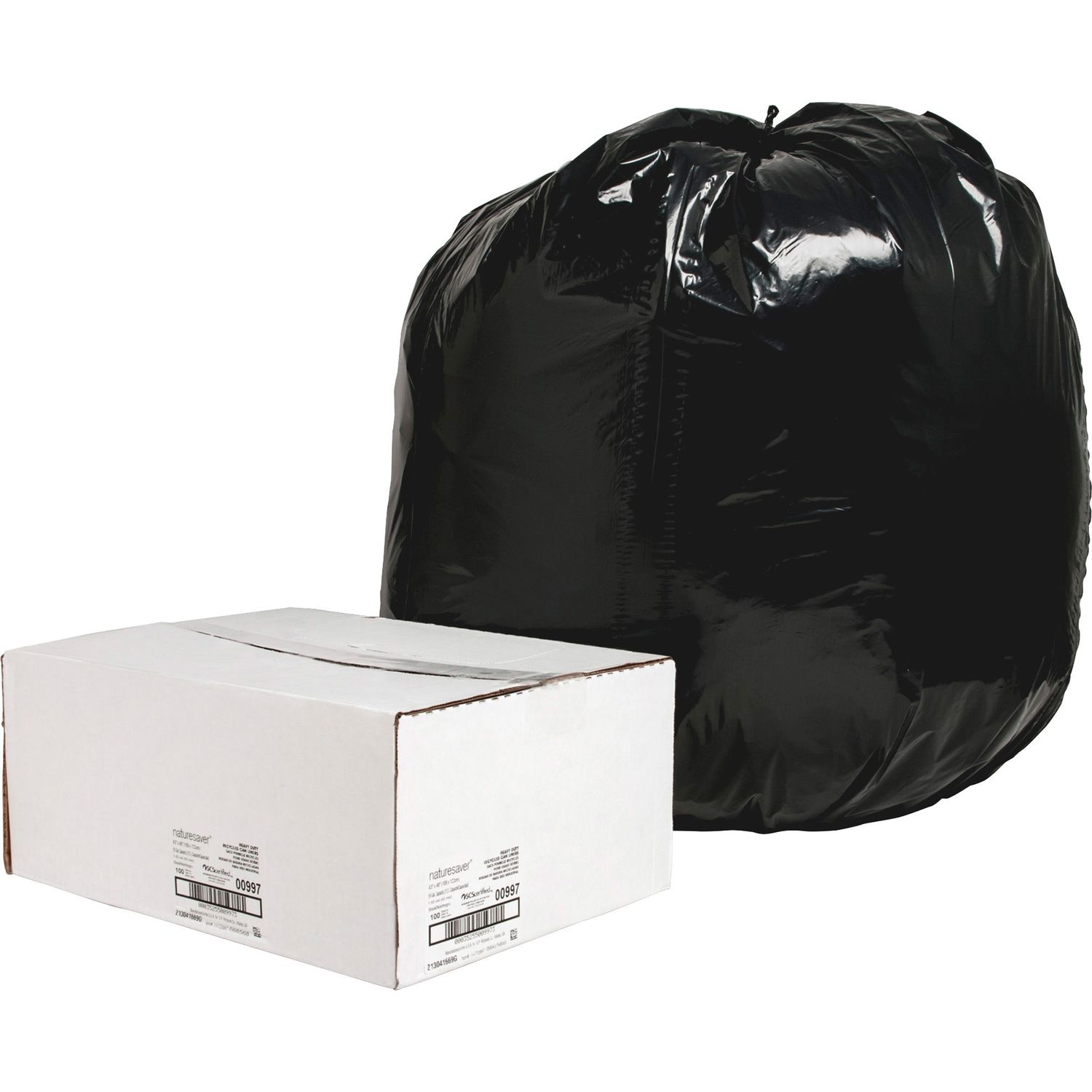 Black Low-density Recycled Can Liners by Nature Saver NAT00997