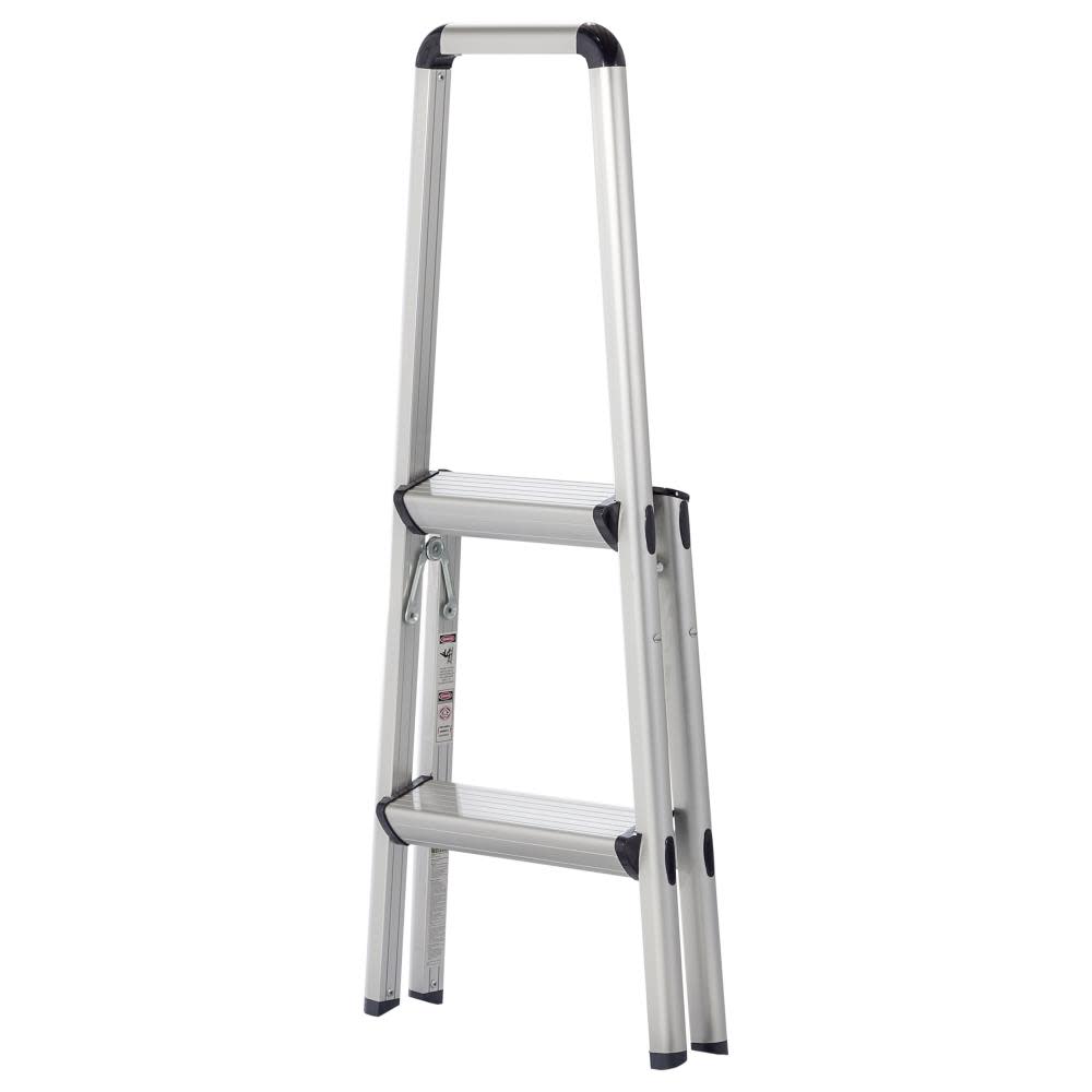 2-Step 225-lb Load Capacity Silver Aluminum Step Stool