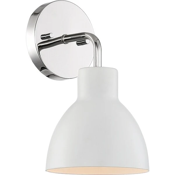 Sloan 1 Light VanityPolished Nickel and Matte White Finish