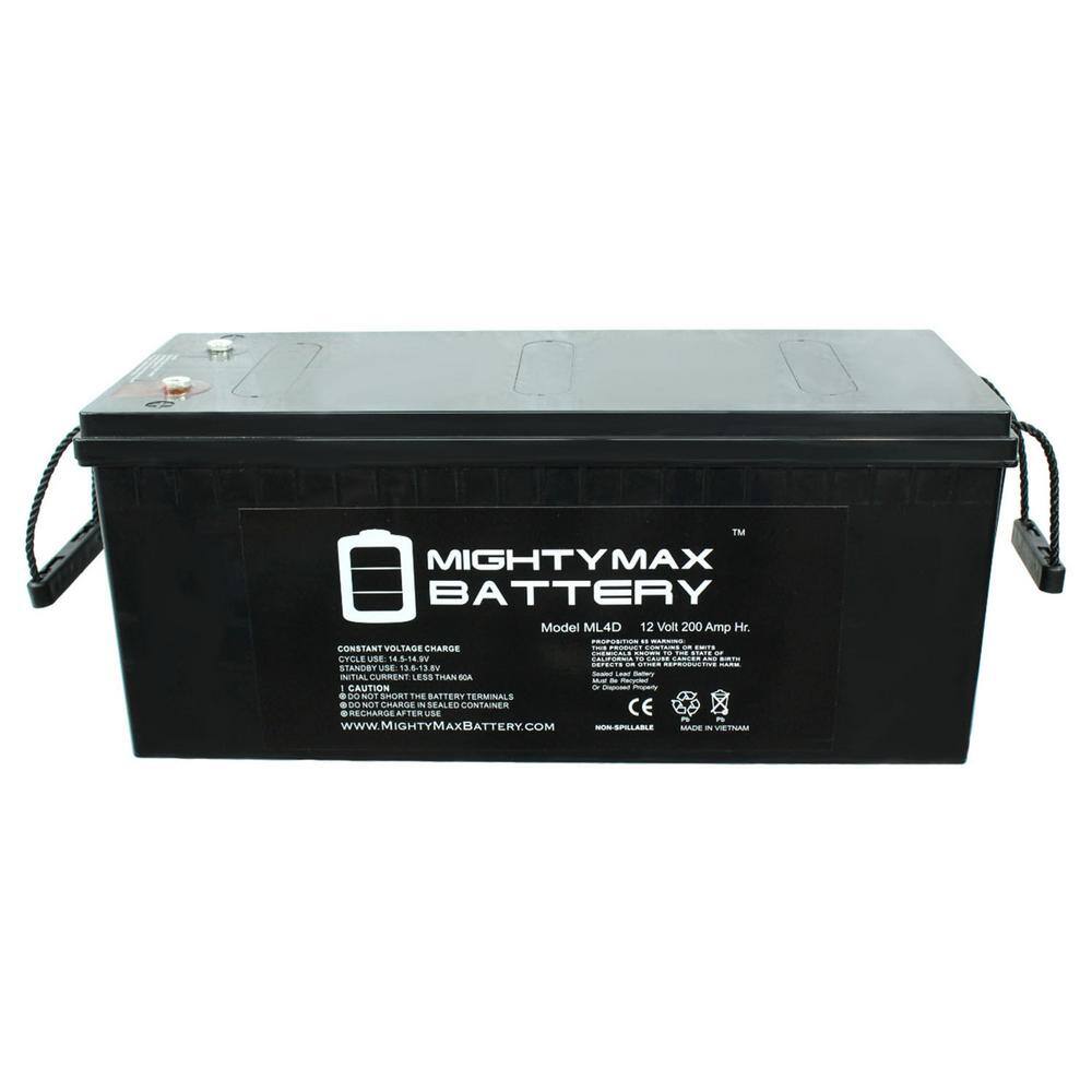 MIGHTY MAX BATTERY 12-Volt 200 Ah Rechargeable AGM Sealed Lead Acid (SLA) Battery ML4D