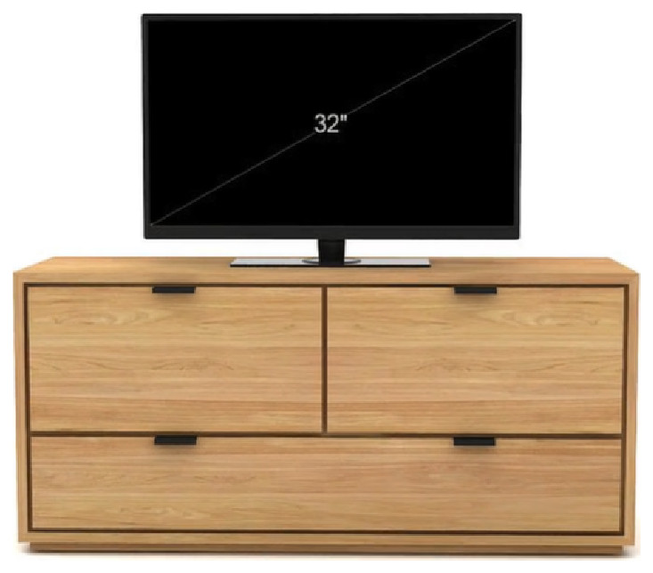 Solid Teak TV Unit  Tikamoon Senson   Transitional   Entertainment Centers And Tv Stands   by Oroa   Distinctive Furniture  Houzz